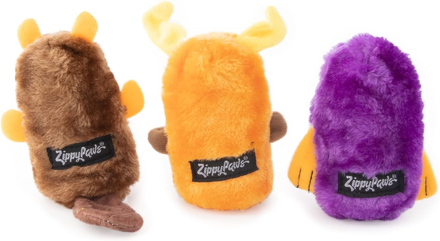 ZippyPaws Squeakie Buddies alce lateral, ligero y suave para perros.