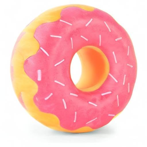 ZippyPaws ZippyTuff Donutz: diseño de donut con glaseado rosado y chispas divertidas