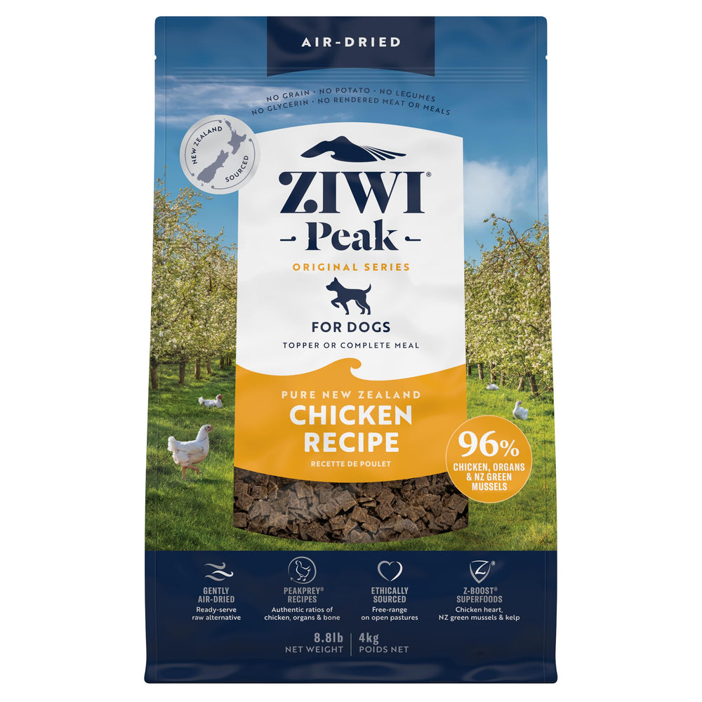 ZIWI Peak pollo-ingredientes: ingredientes naturales para una dieta carnívora equilibrada.