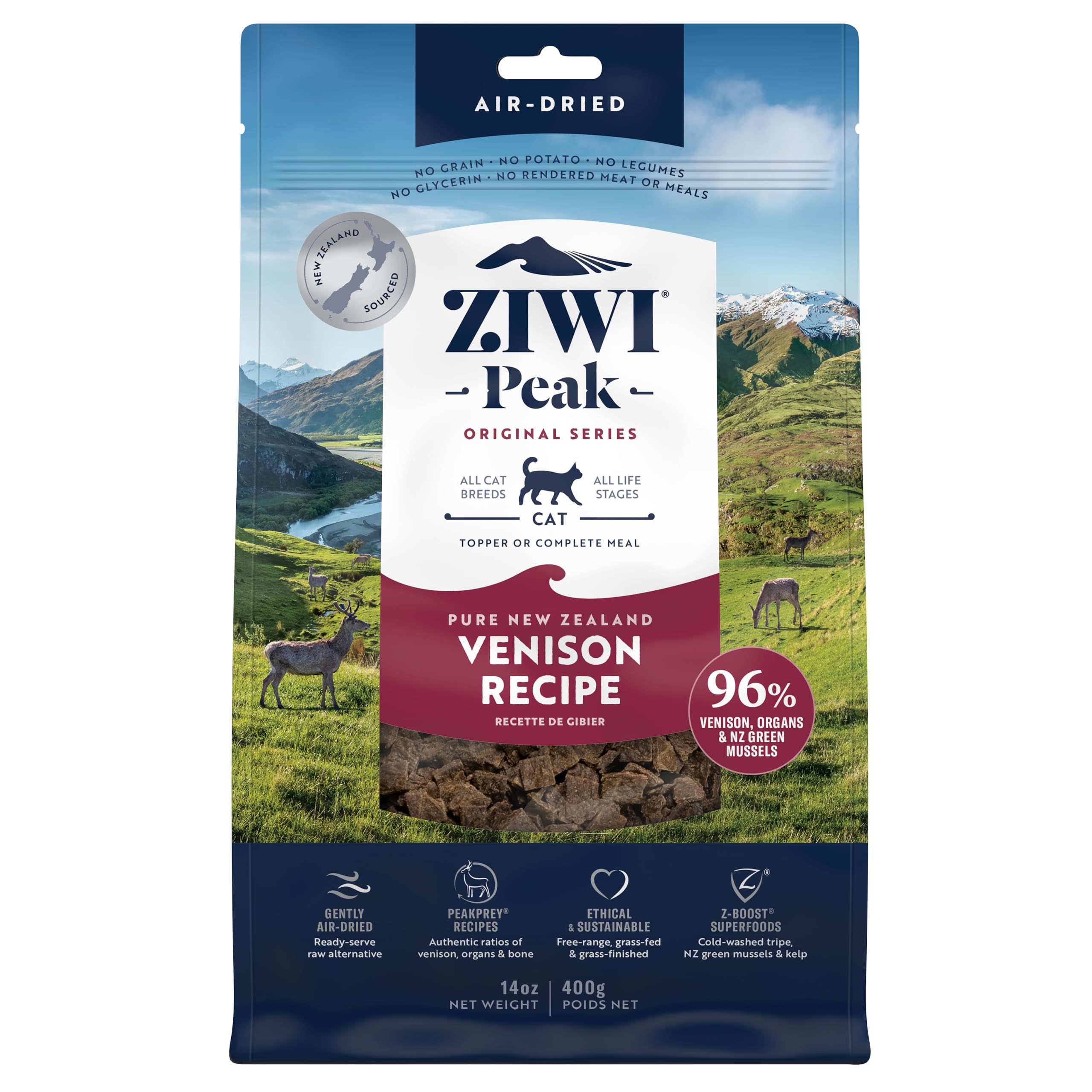 ZIWI Peak Venado - empaque visible, alto proteína para gatos