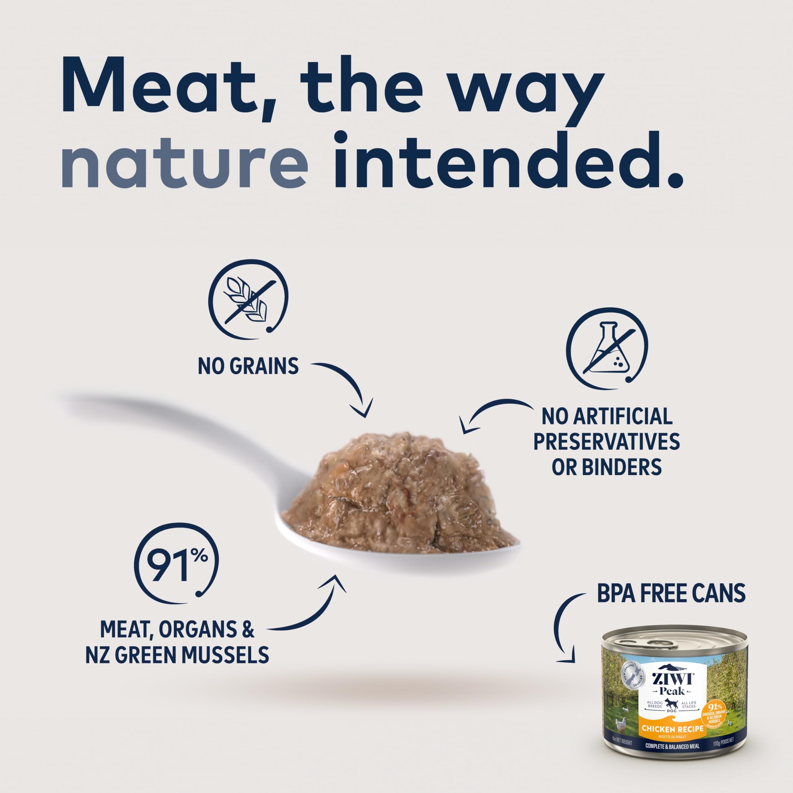 ZIWI Peak Lata perros organos pollo, mezcla natural para nutrición balanceada.