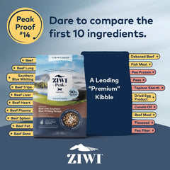 ZIWI Peak sin-granos ofrece textura crujiente y nutrición equilibrada