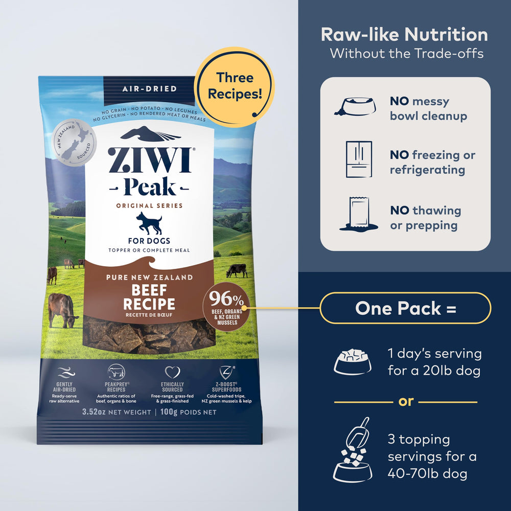 ZIWI Peak: textura crujiente que agrada a perros activos.