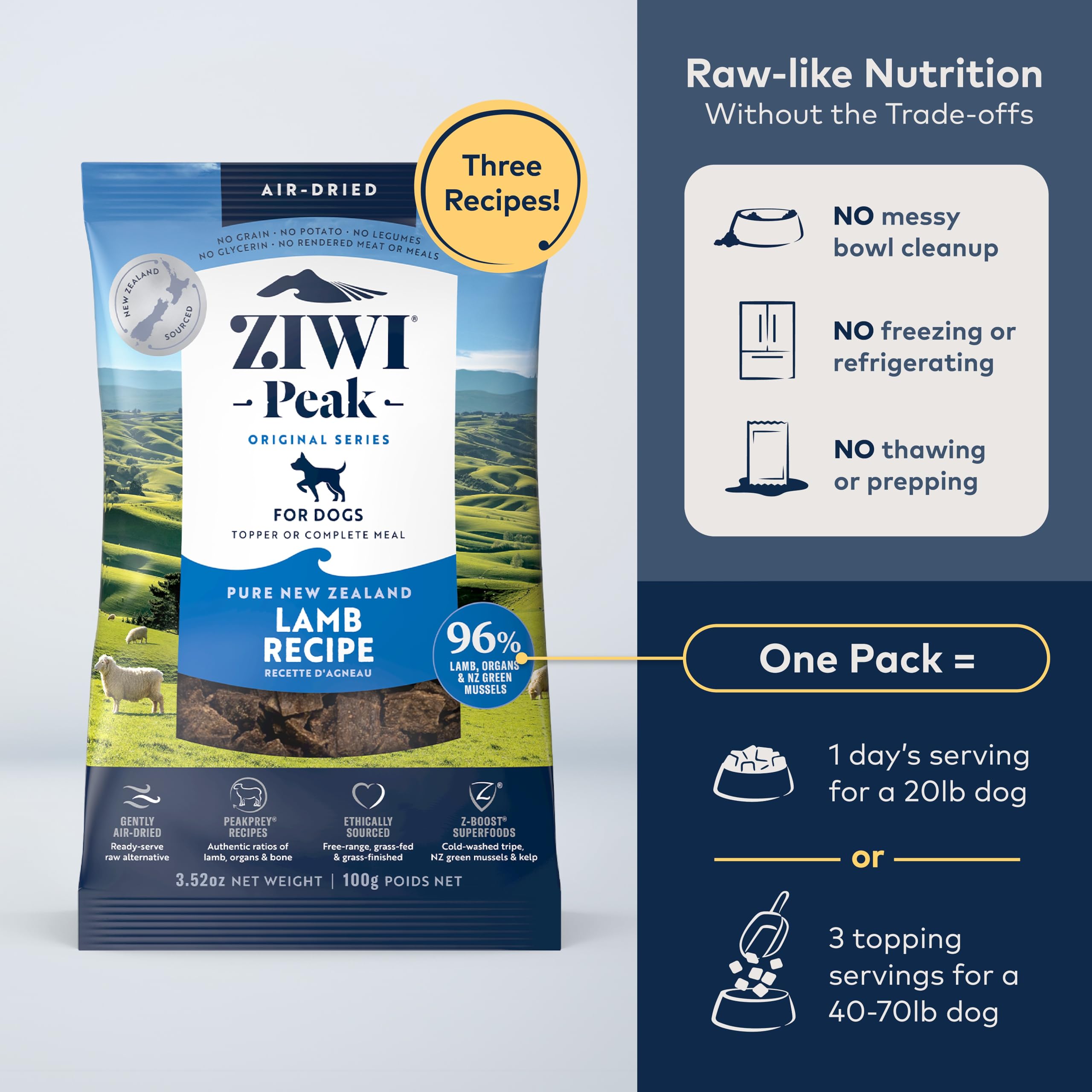 ZIWI Peak tripa-verde: fuente de fibra para mejora de la digestión