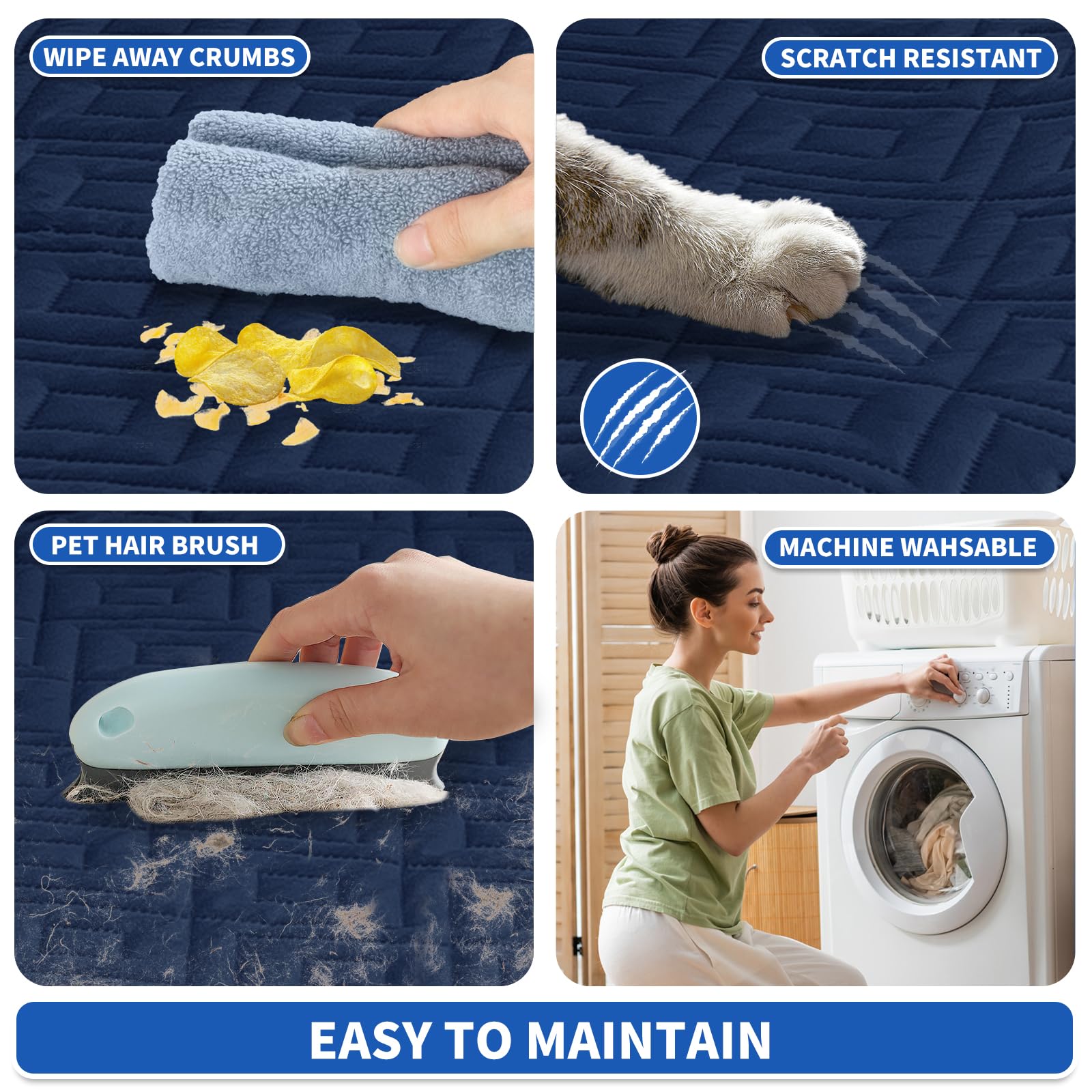 ZNSAYOTX manta lavable a máquina, limpieza fácil y rápida.