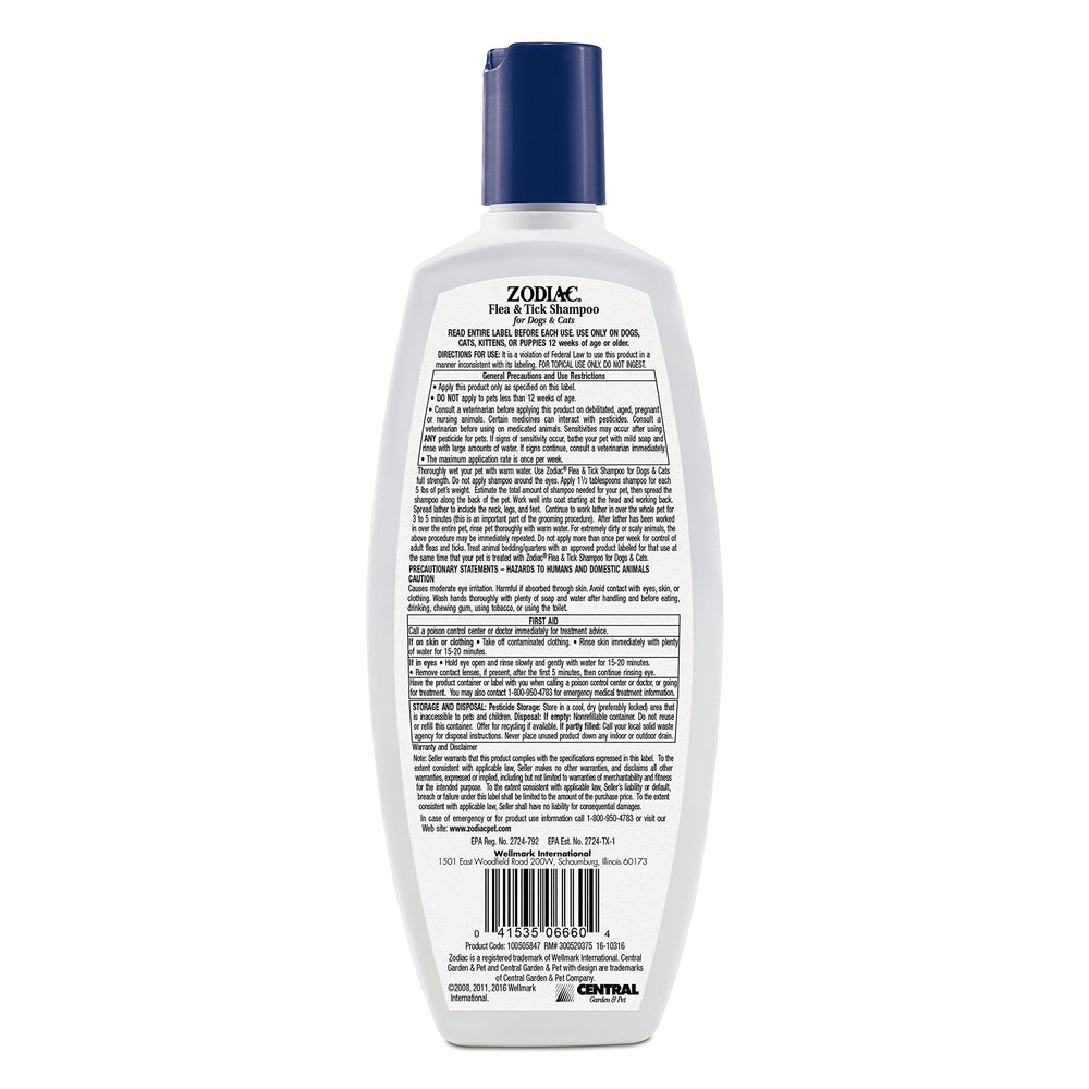 Zodiac Champú espuma suave, mejora el manejo y deja el pelaje brillante.