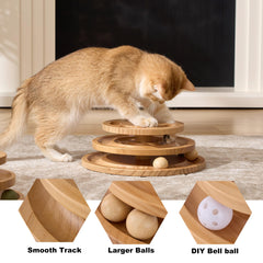 ZOMISIA pista doble de madera ofrece estabilidad y juego interactivo para felinos.