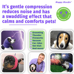 ZONI PETS Happy Hoodie se usa en casa para tranquilizar perros y gatos