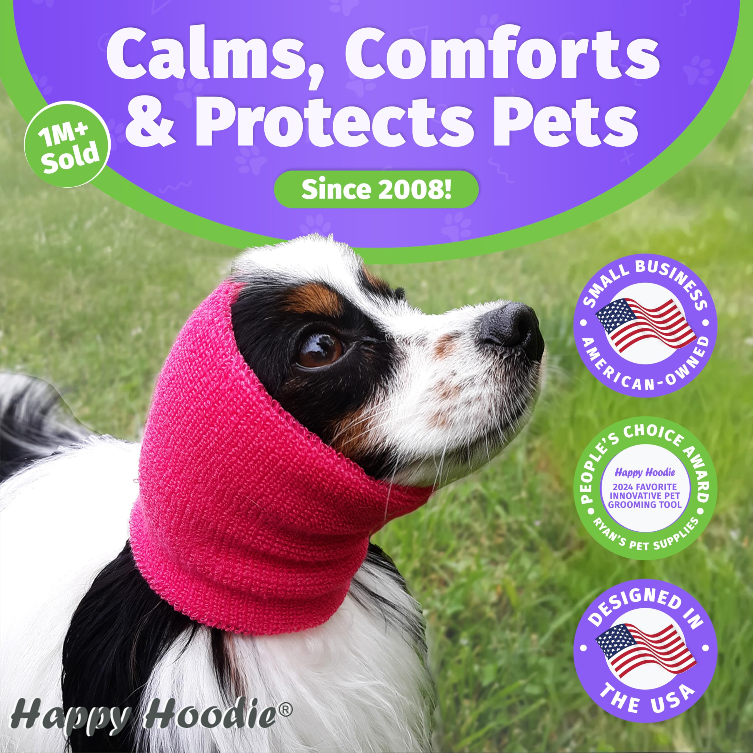 ZONI PETS Happy Hoodie protección de ruidos para oídos del perro durante tormentas.