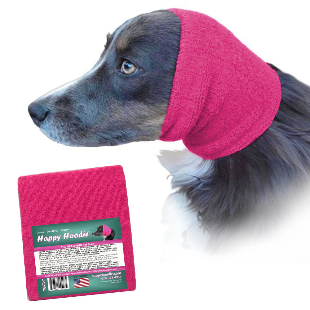 ZONI PETS Happy Hoodie uso en grooming para calmar durante el cepillado y recortes.