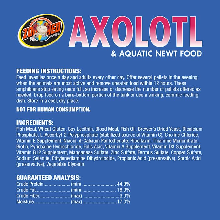 Zoo Med axolotl y tritón, alimento para acuarios, uso recomendado.