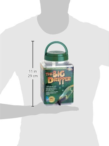 Zoo Med The Big Dripper tapa con asa plegable, listo para suspender y simular lluvia.