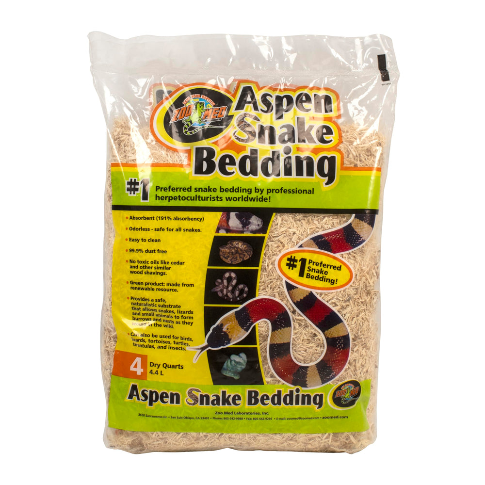 Zoo Med Aspen para serpientes, cama natural con alta absorción y cero olores.