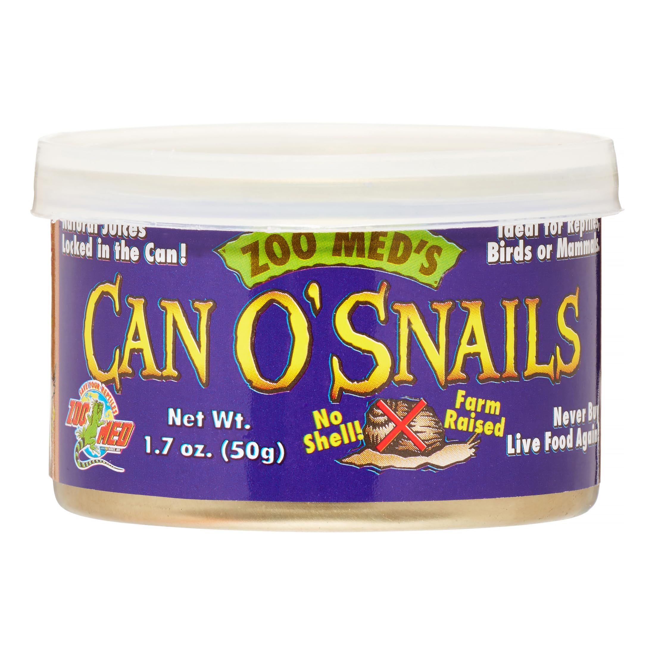 Zoo Med Can O' Snails, lata de alimento para tortugas, ideal para dieta natural y variada.