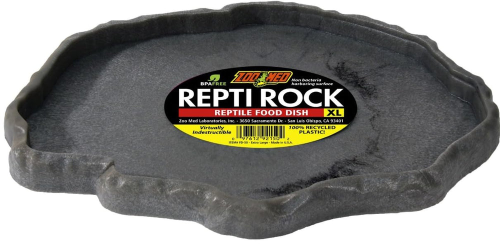 Zoo Med comedero de roca para reptiles, vista frontal, apariencia natural