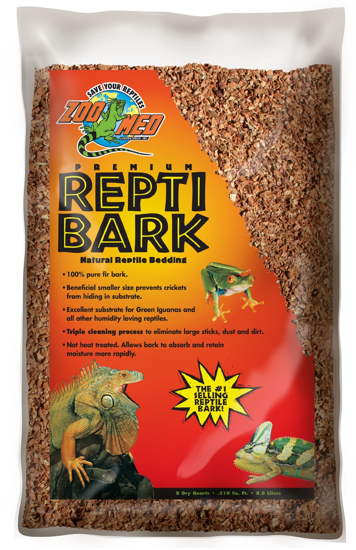 Zoo Med corteza de abeto para reptiles, mantiene la humedad de forma natural.