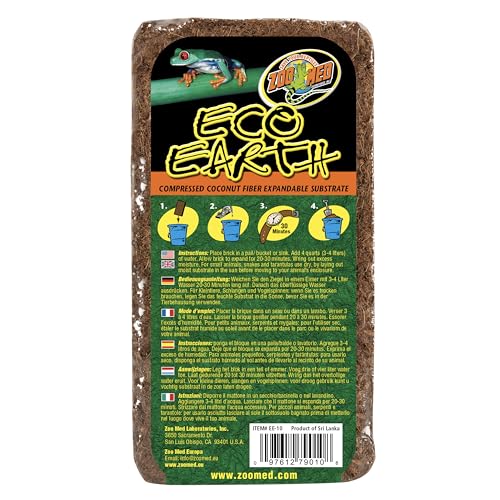 Zoo Med Eco Earth sustrato para anfibios que retiene humedad.