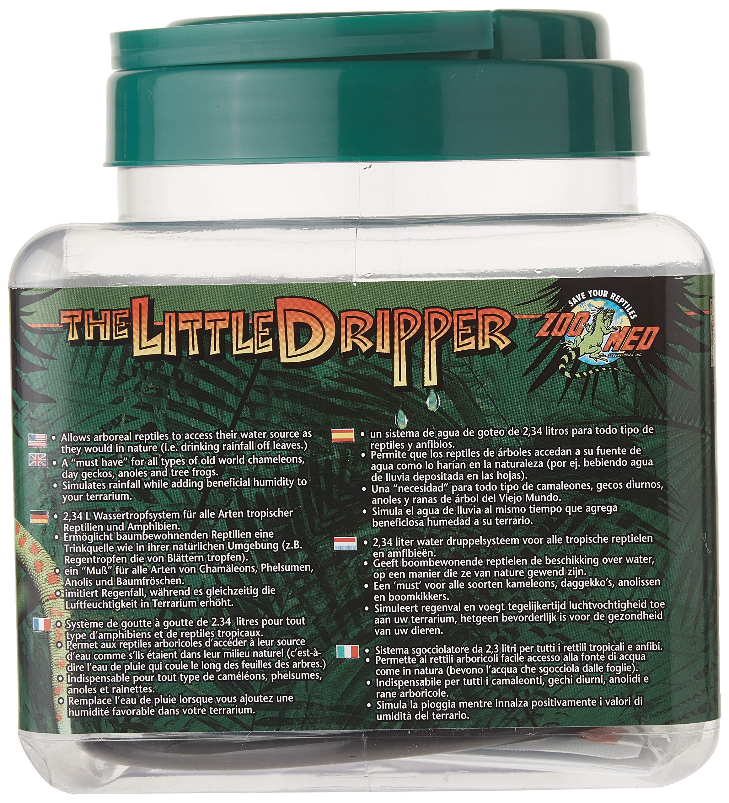 Zoo Med Little Dripper: aporta humedad natural al terrario sin estancamiento.