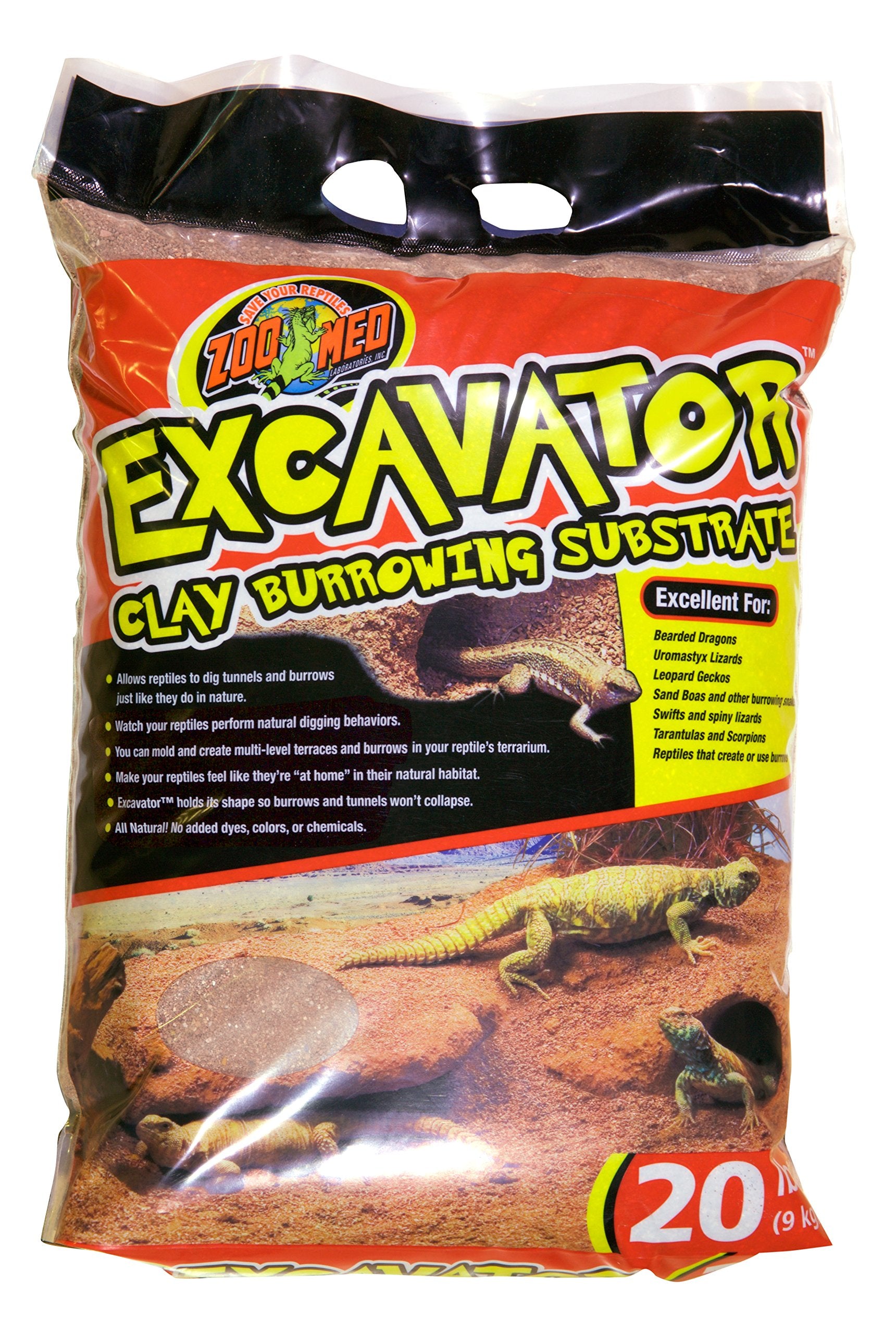 Zoo Med Excavator sustrato de arcilla para madrigueras, favorece la excavación natural y el enriquecimiento