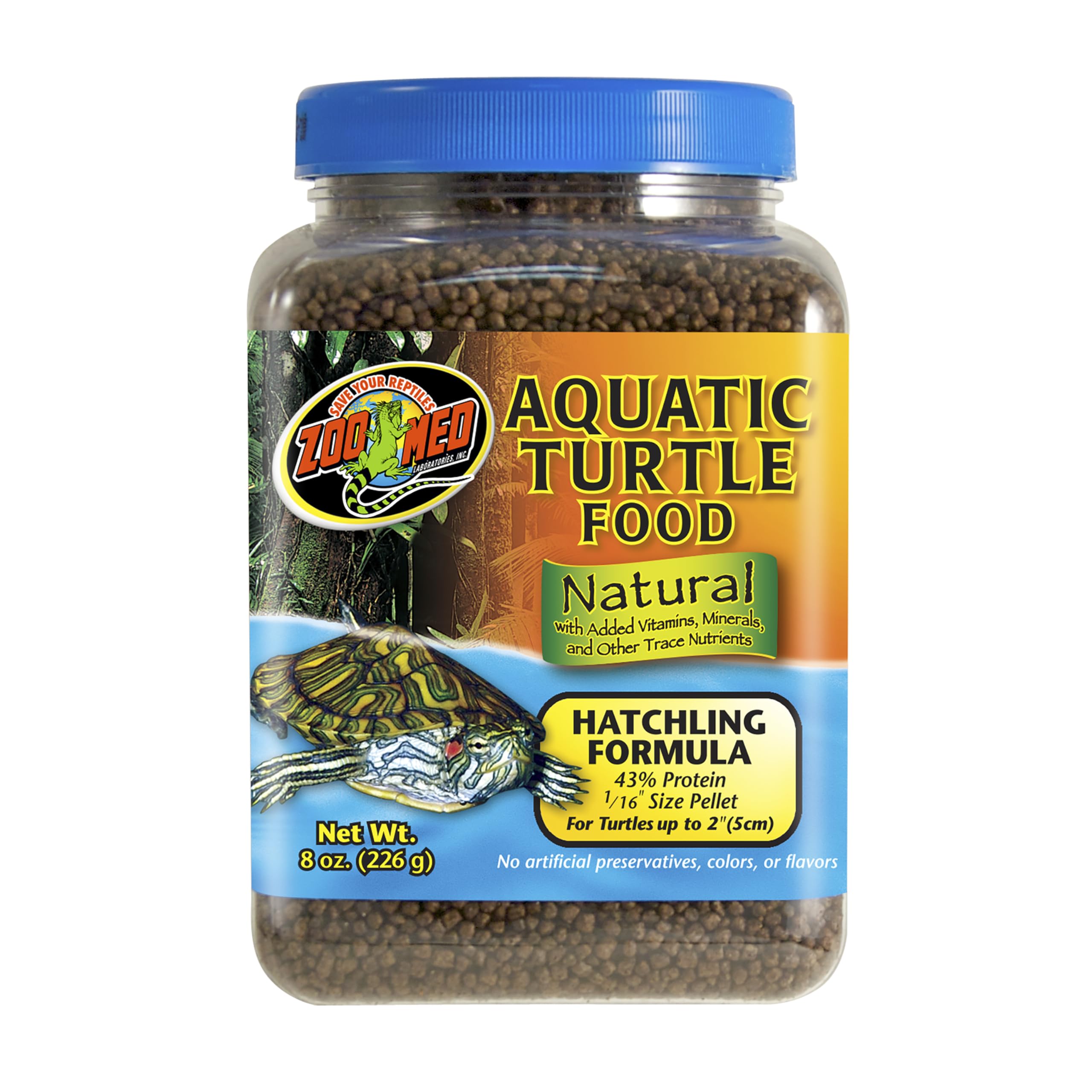 Zoo Med alimento natural para tortugas acuáticas hatchling, pellets flotantes para facilitar la alimentación en superficie