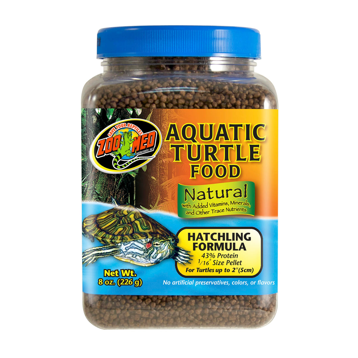 Zoo Med alimento natural para tortugas acuáticas hatchling, pellets flotantes para facilitar la alimentación en superficie