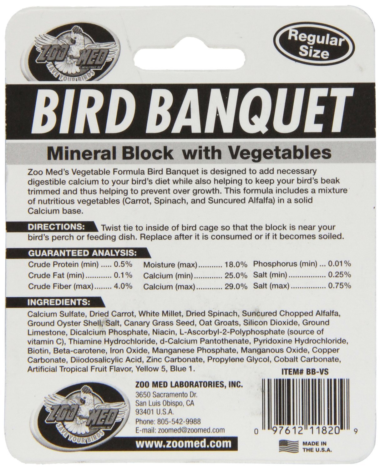 Zoo Med Bird Banquet masticando el bloque favorece el pico en forma y el juego diario