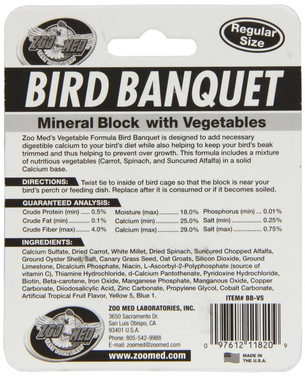 Zoo Med Bird Banquet masticando el bloque favorece el pico en forma y el juego diario