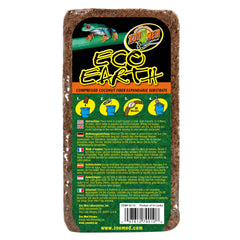 Zoo Med Eco Earth bloque coco compactado, ideal para especies terrestres y semiacuáticas.