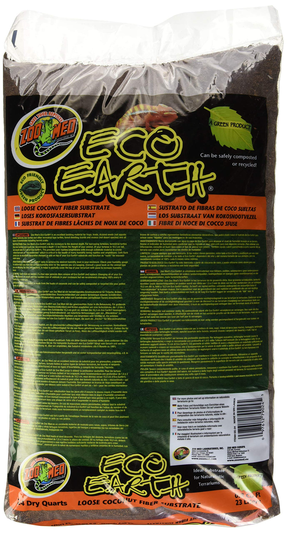 Zoo Med Eco Earth: sustrato apto para reptiles, anfibios e invertebrados