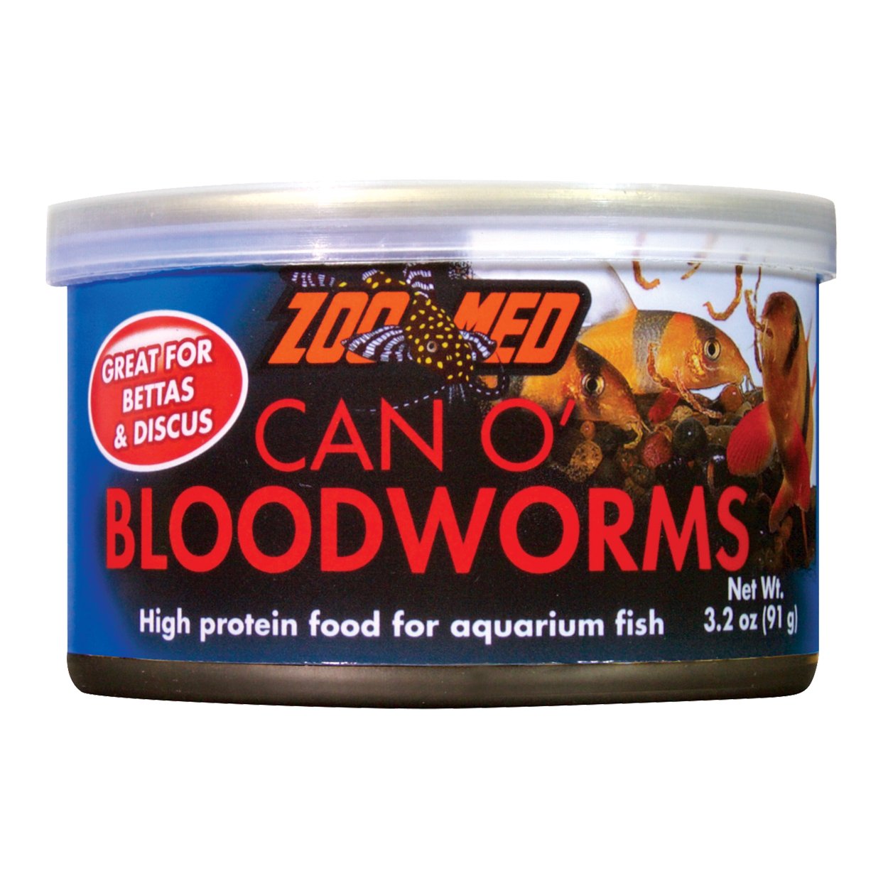 Zoo Med lata gusanos de sangre, alimento proteico ideal para bettas