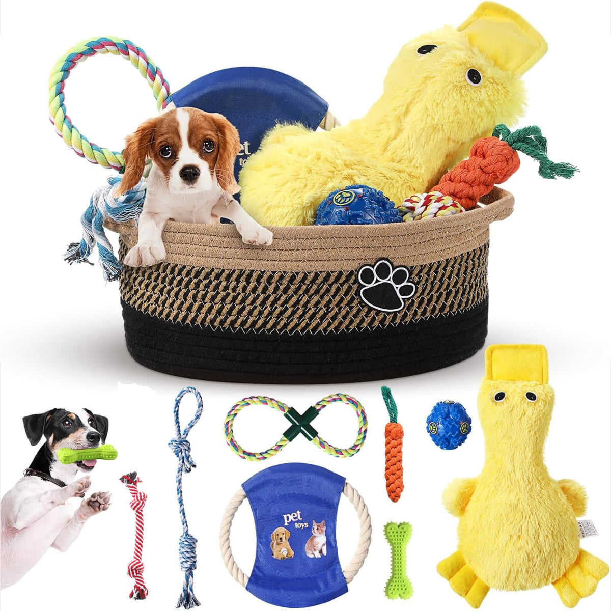 Cesta Zopeal para perro, organización práctica de juguetes.