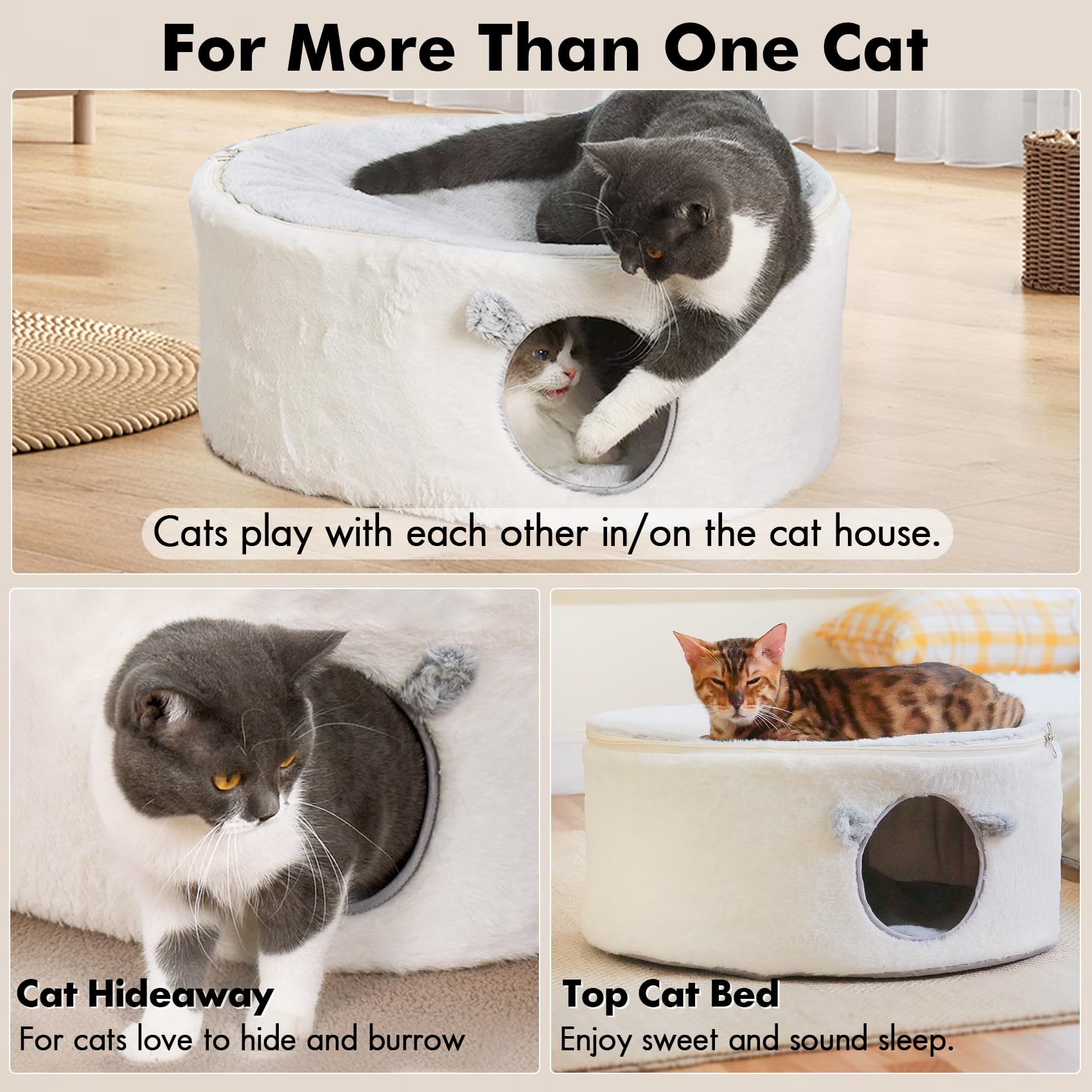 Zoratoo Cama Gato Dos en Uno: refugio y hamaca para gatos activos