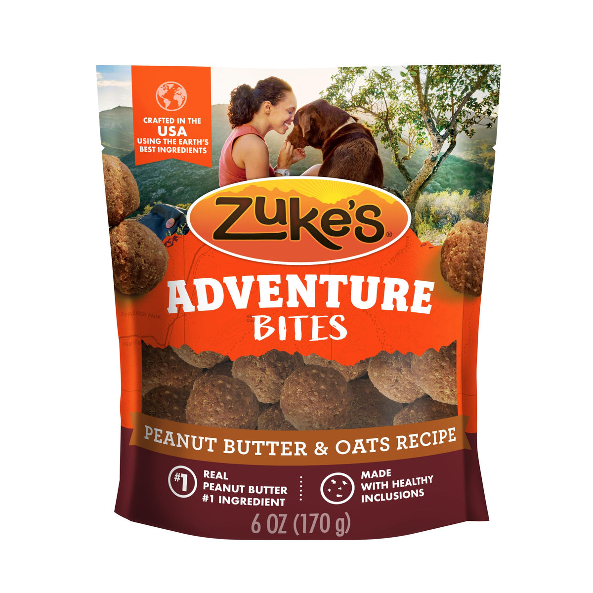 Zuke’s Adventure Bites en empaque de 6 oz para aventuras diarias de tu perro.