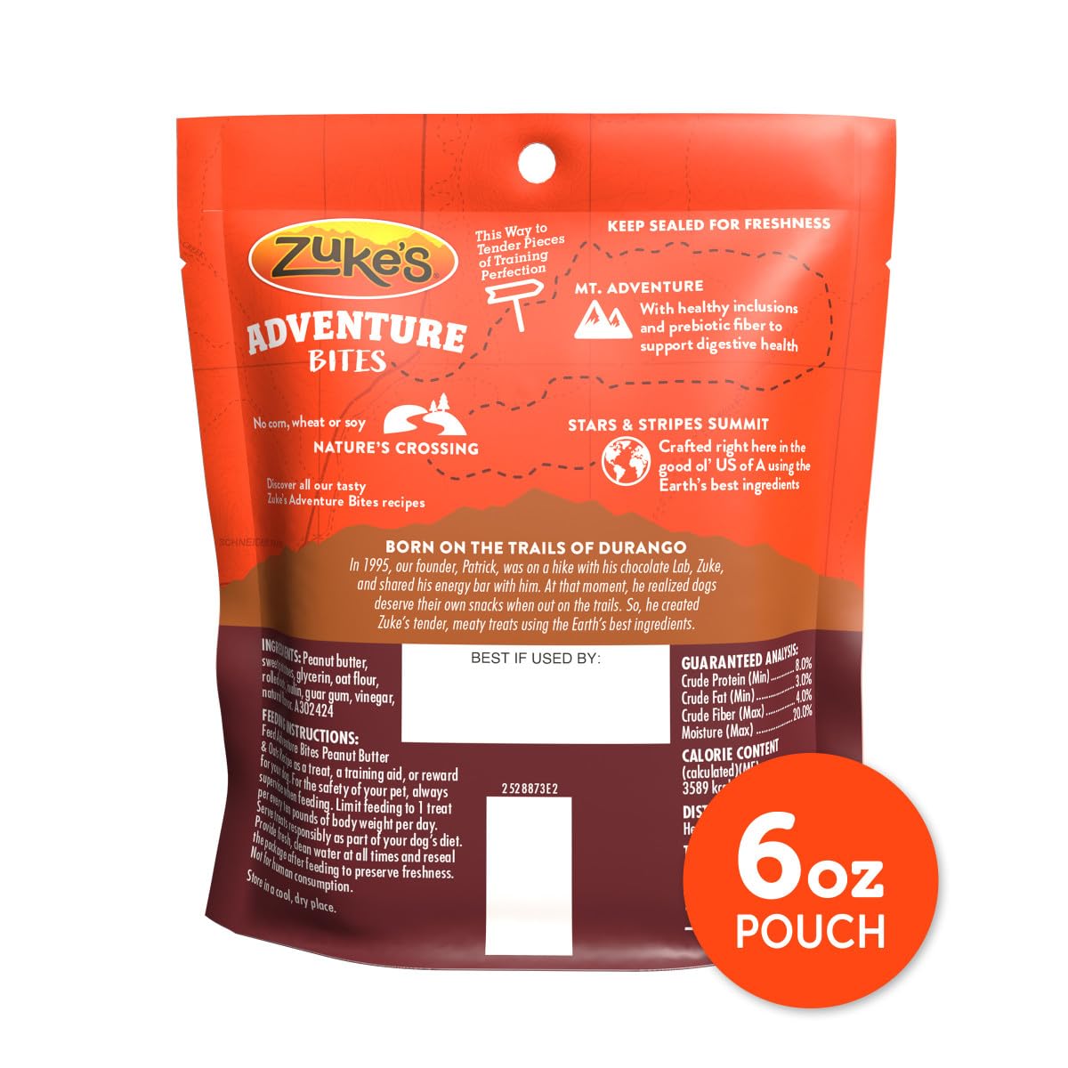 Textura suave de Zuke’s Adventure Bites, mordiscos fáciles para perros.