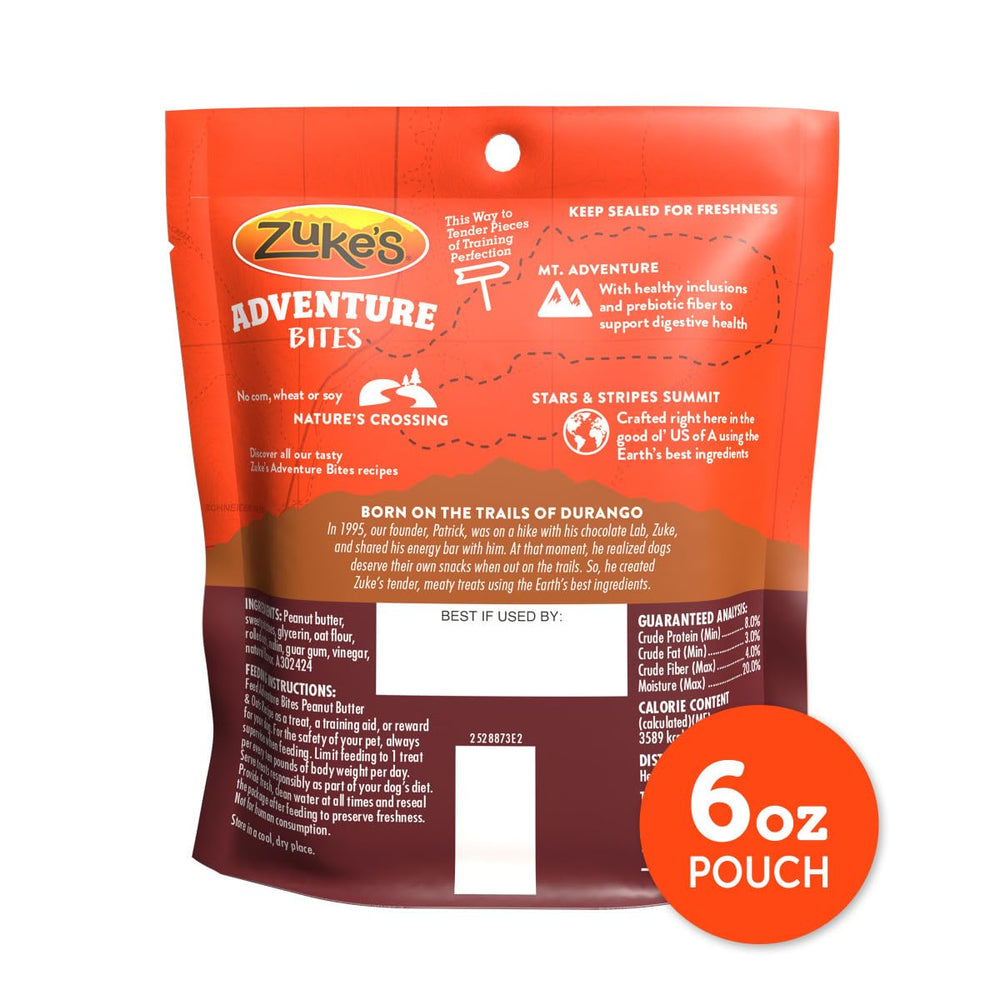 Textura suave de Zuke’s Adventure Bites, mordiscos fáciles para perros.