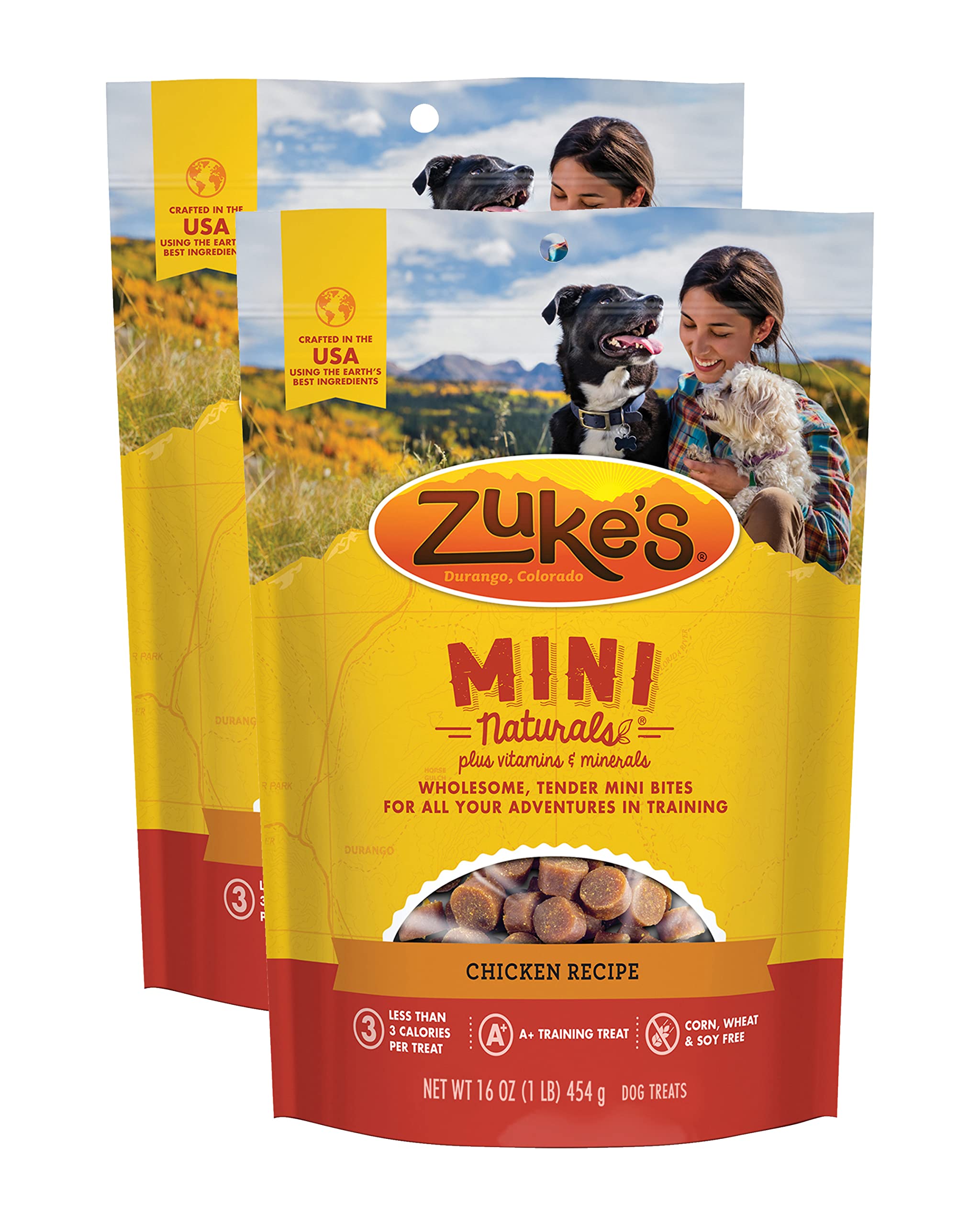 Zuke's Mini Naturals para entrenamiento canino con pollo, premio suave para reforzar órdenes