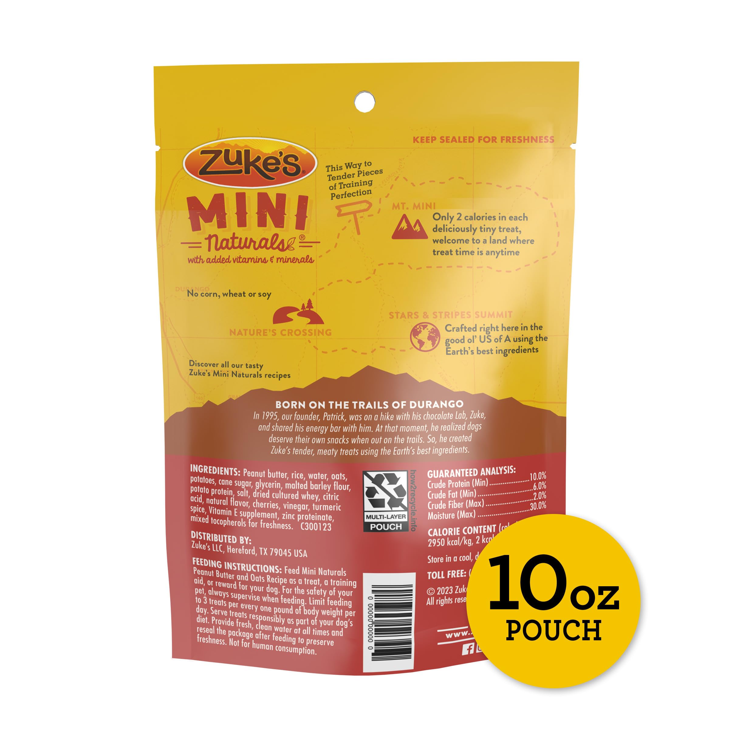 Zuke's Mini Naturals resealable pouch for easy daily use