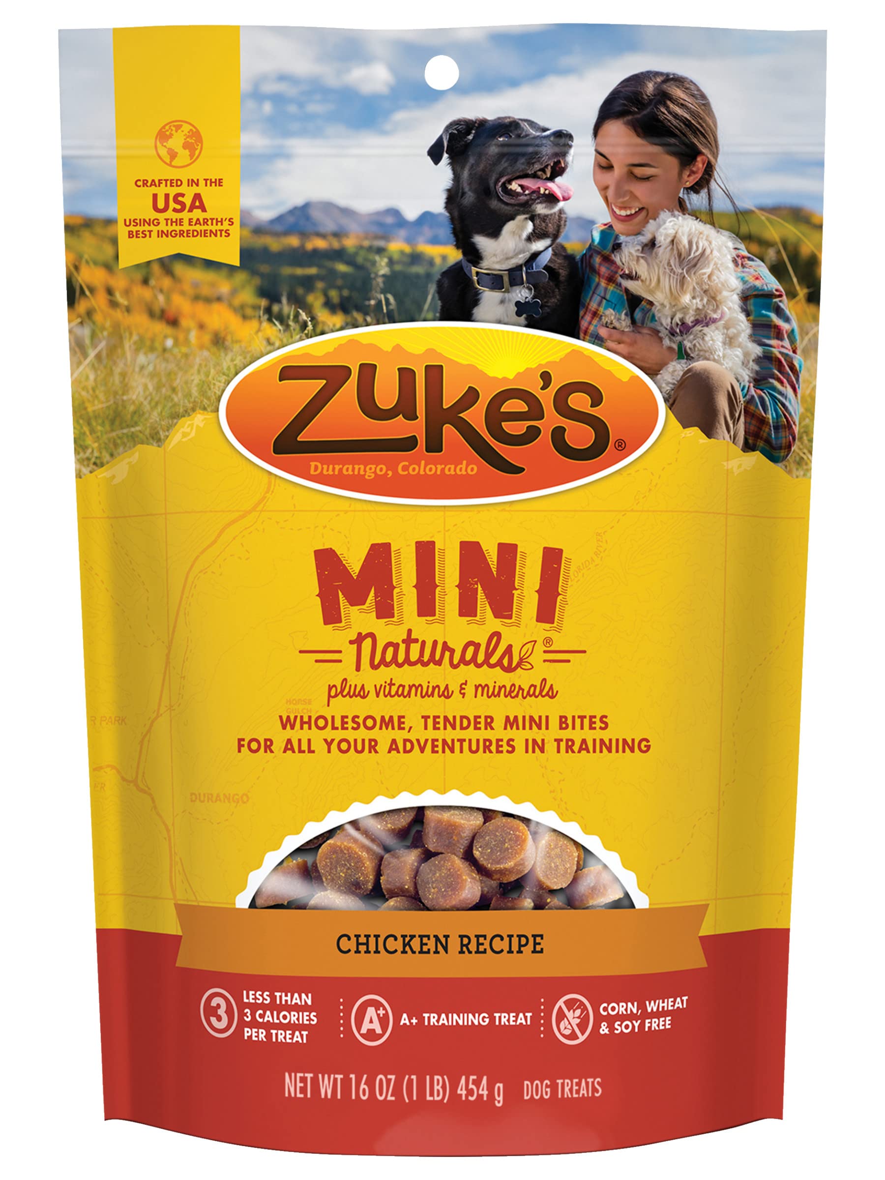 Zuke's Mini Naturals, textura suave, ideal para recompensas durante el entrenamiento