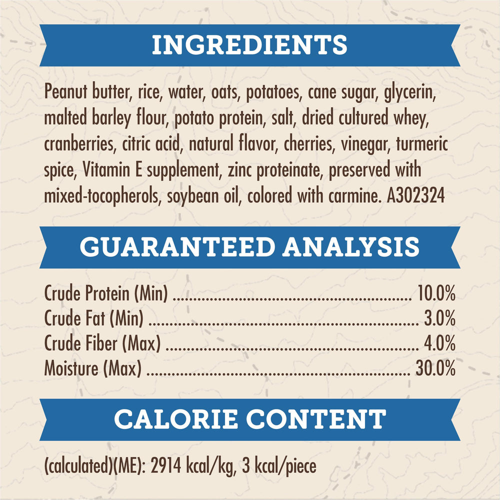 Zuke’s Mezcla de Senderos, ingredientes clave como maní y avena para un snack sabroso.