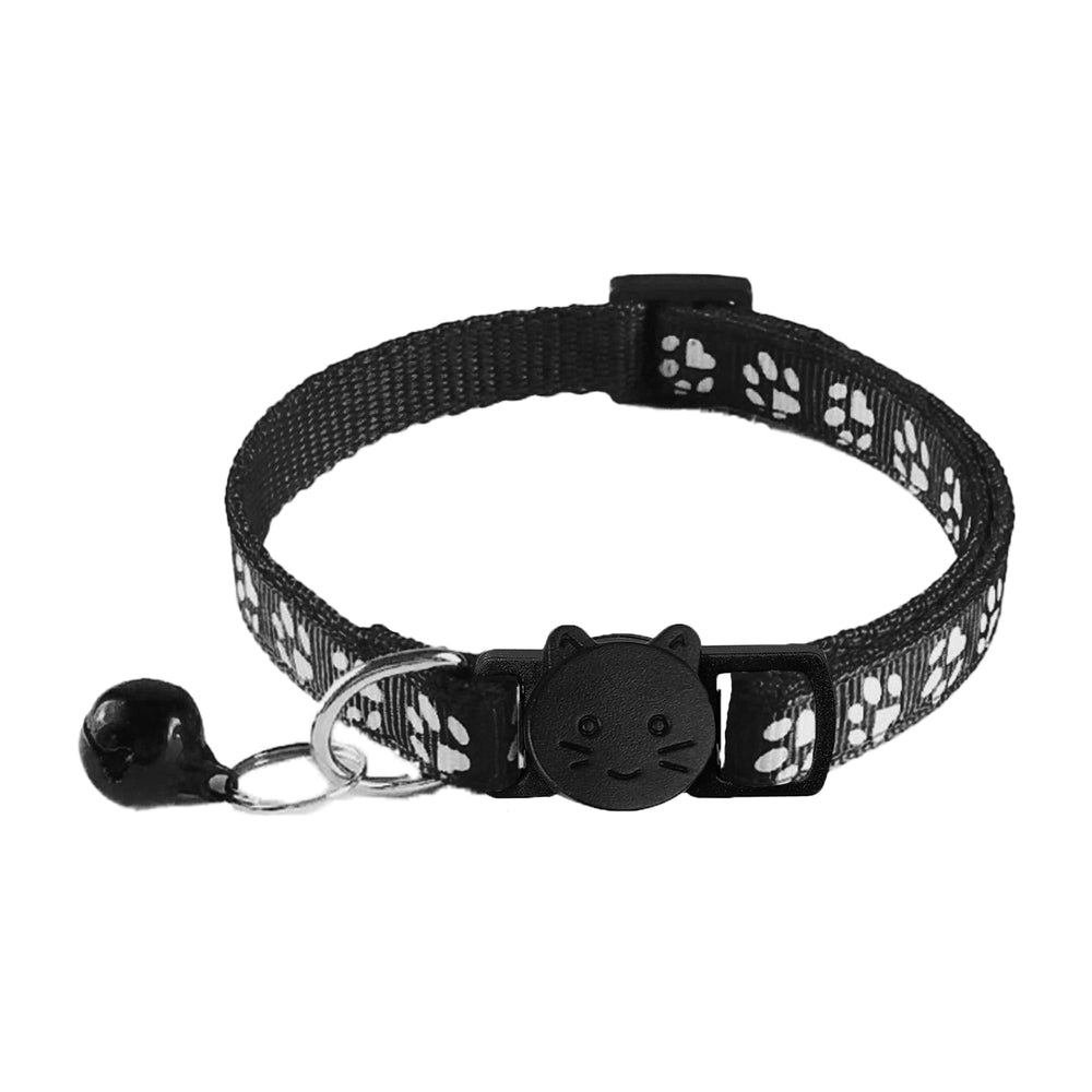 Zulinlong diseño con huellas en collar para felinos, estilo divertido y cómodo
