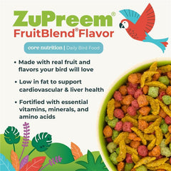 ZuPreem FruitBlend: pellets de tamaño adecuado para el pico y la alimentación diaria