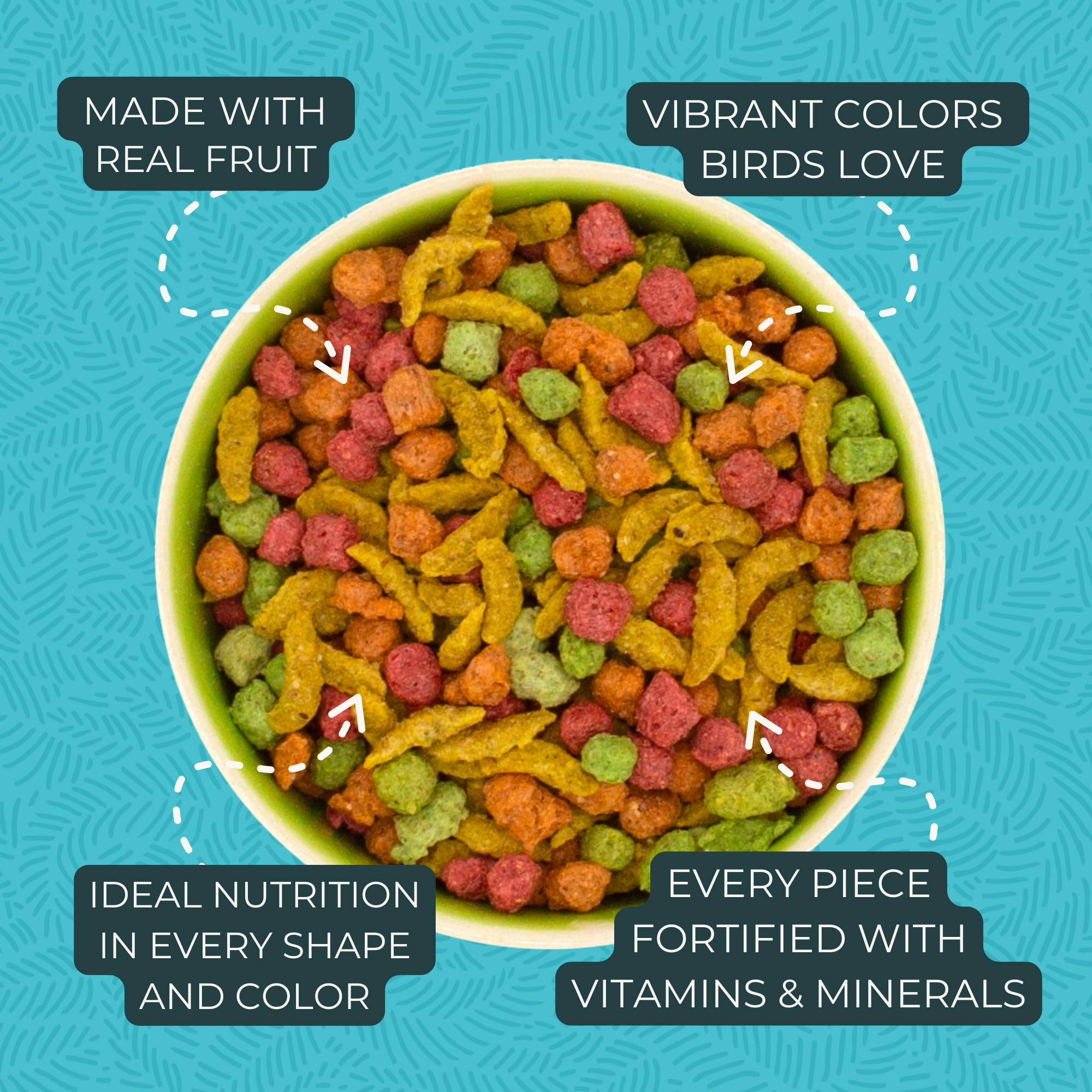 ZuPreem FruitBlend pellets-fruta-uvas, sabor natural que estimula la exploración.