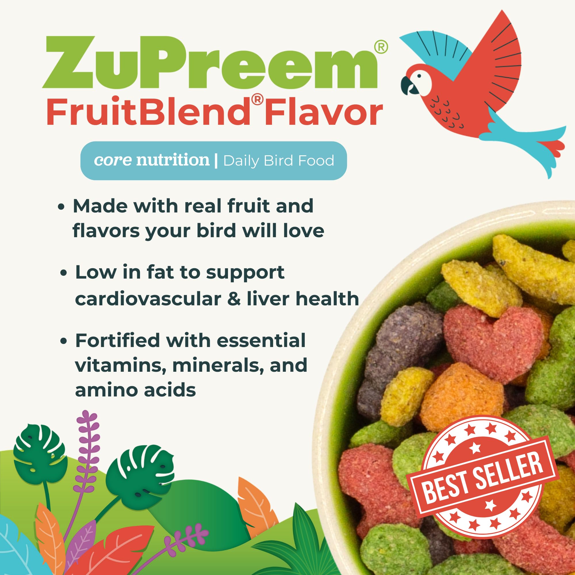 ZuPreem FruitBlend: sabores-fruta-reales deleitan el paladar y facilitan la ingesta