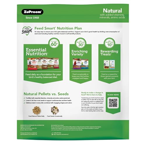 ZuPreem Natural gránulos de color uniforme para alimentación constante.