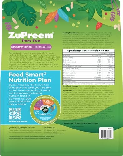 ZuPreem Pure Fun con frutas y verduras para aves grandes, nutrientes variados