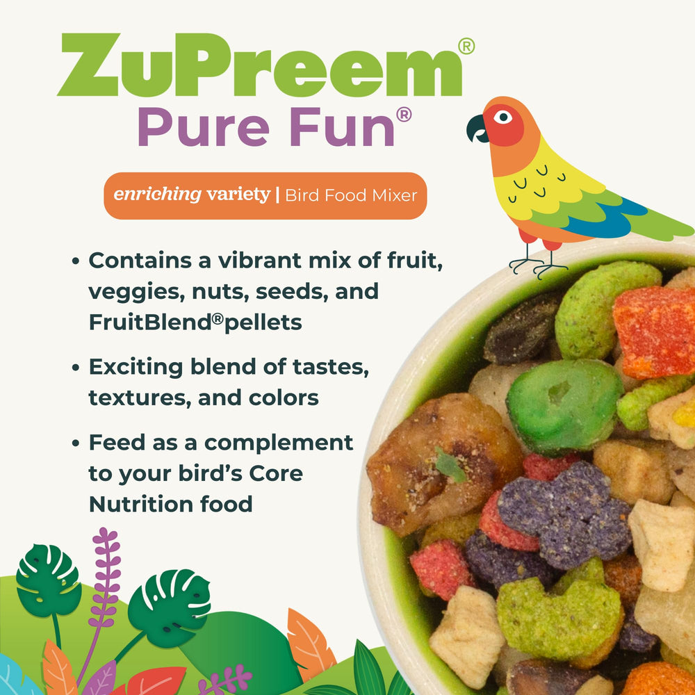 ZuPreem Pure Fun: bolsa de dos libras, formato práctico para alimentar a tu ave.