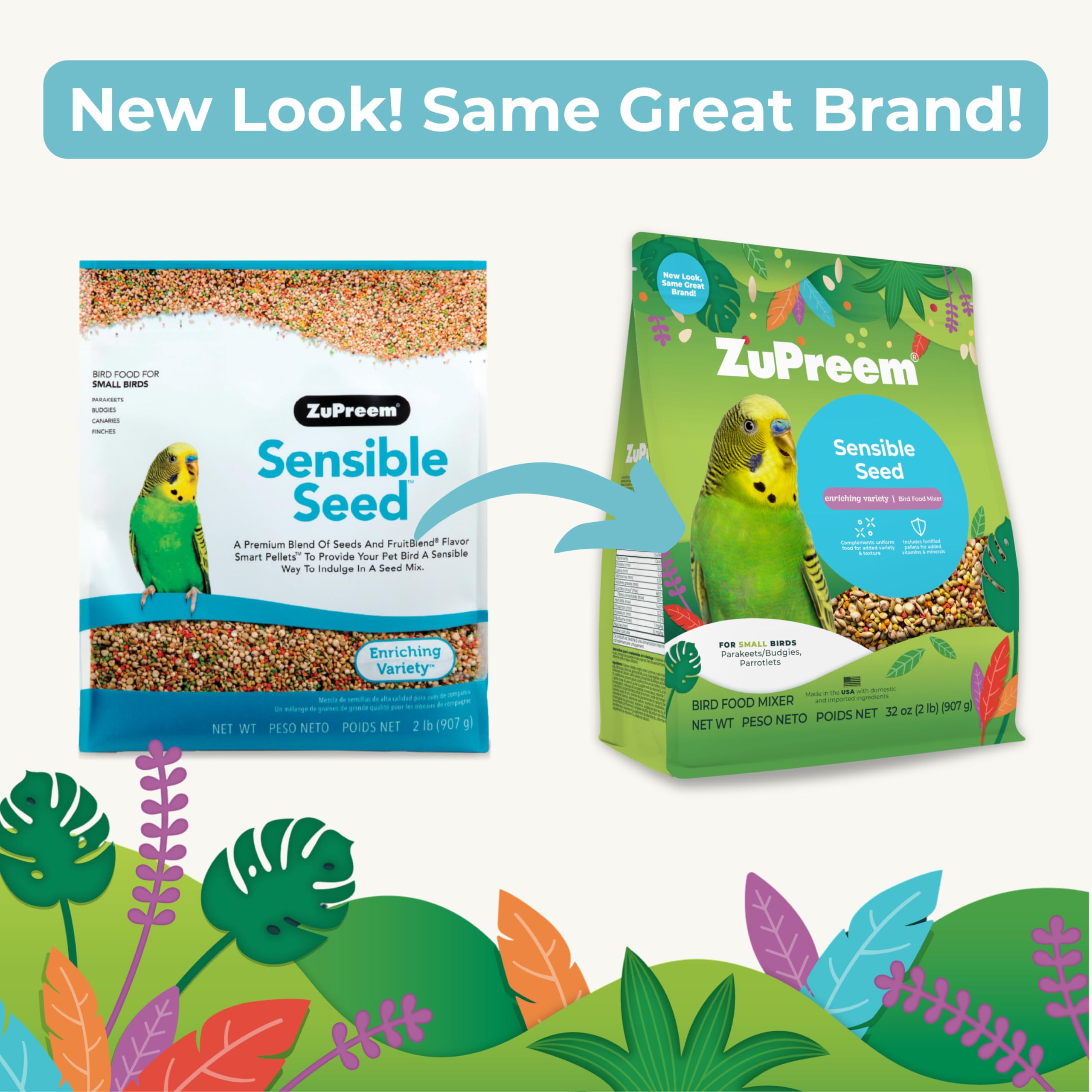 ZuPreem Sensible Seed, mezcla de semillas, enfoque en nutrición para aves pequeñas.