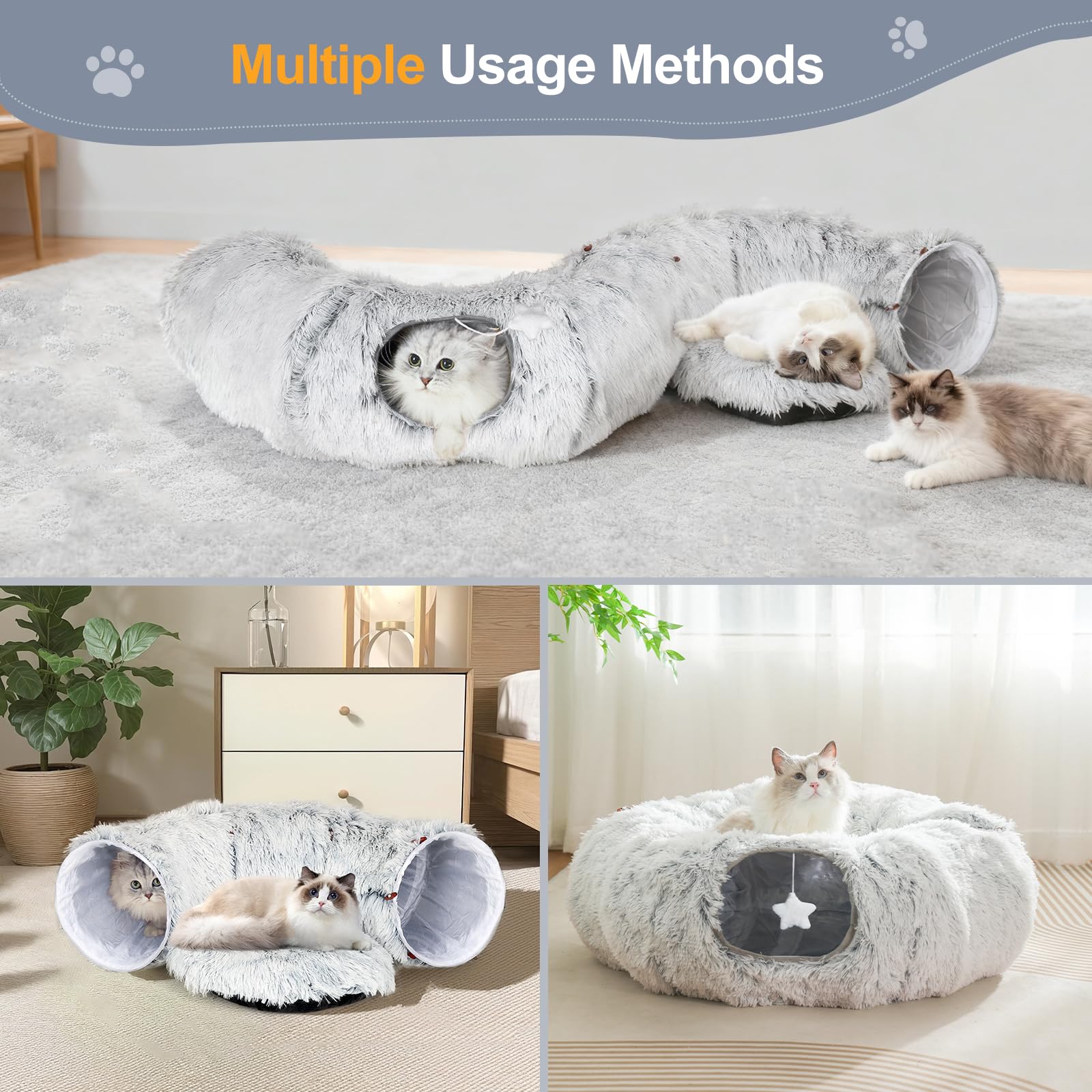 Zuqqony túnel gato con aperturas interactivas para exploración.