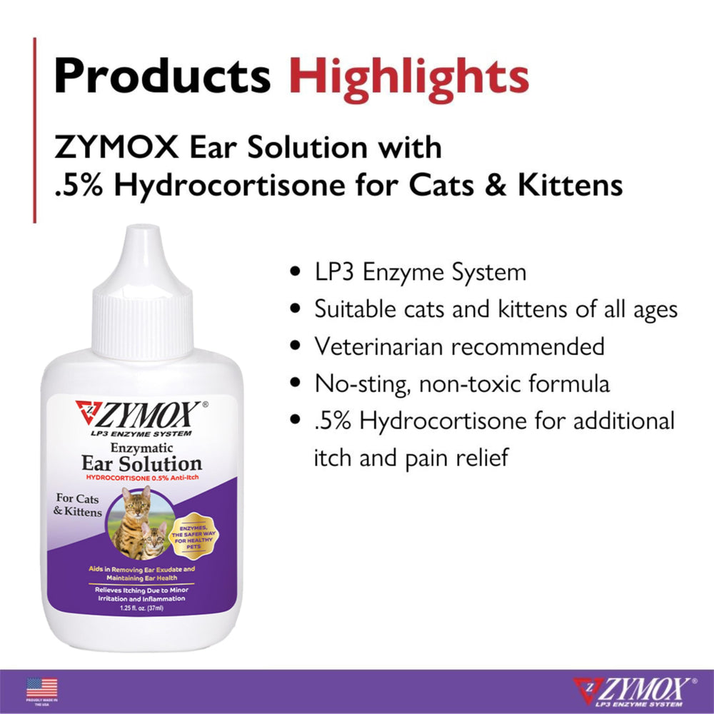Enzimas LP3 de Zymox, apoyo natural para oídos sanos en gatos