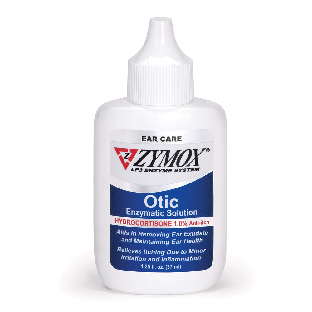 Zymox Otic: botella de 1,25 onzas, vista frontal, facilita la dosificación en casa